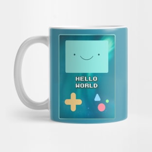 Bmo Hello World Adventure Time Space Galaxy Stars Aurora Mug